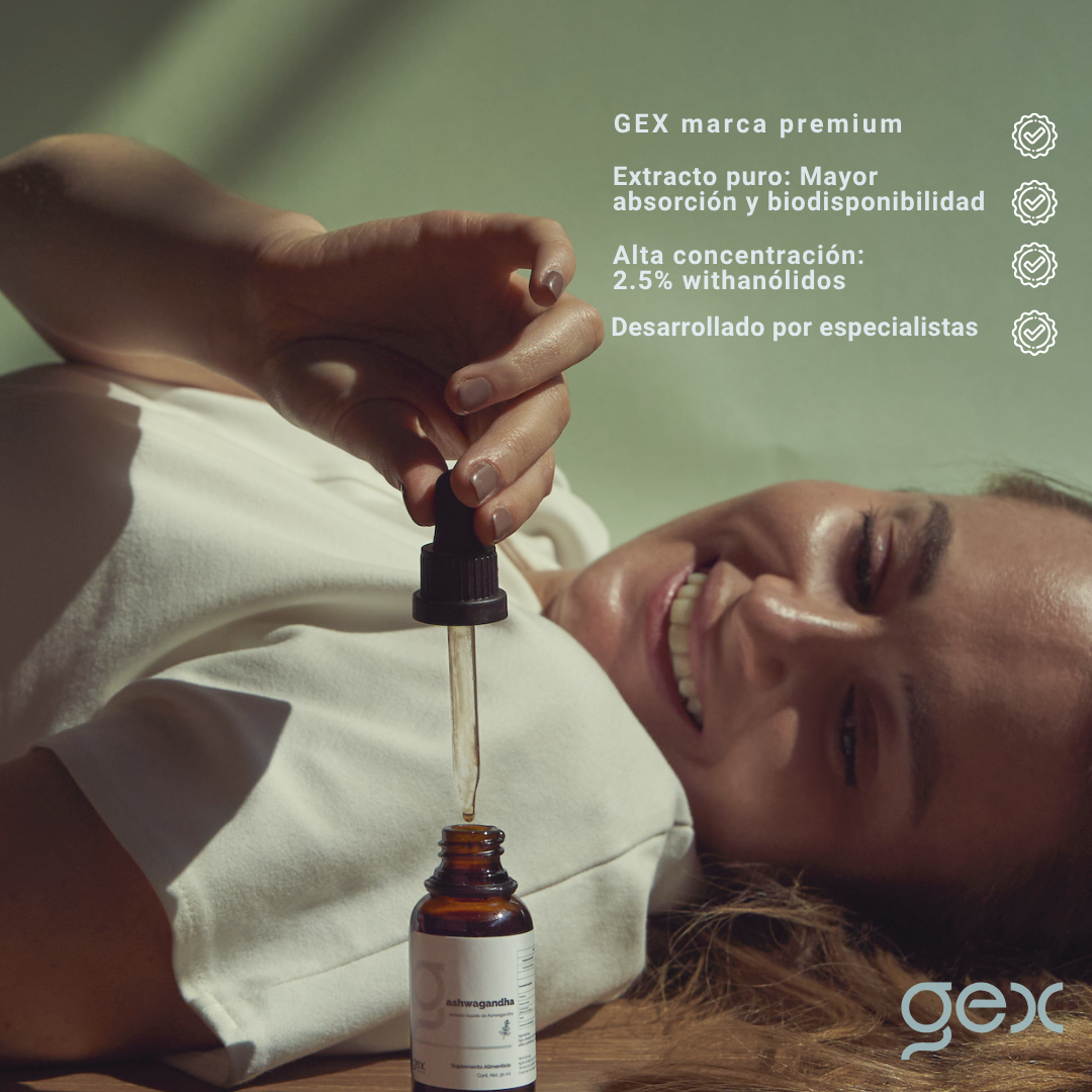 Extracto puro de Ashwagandha 30 ml 30 porciones 25mg witanólidos por porción