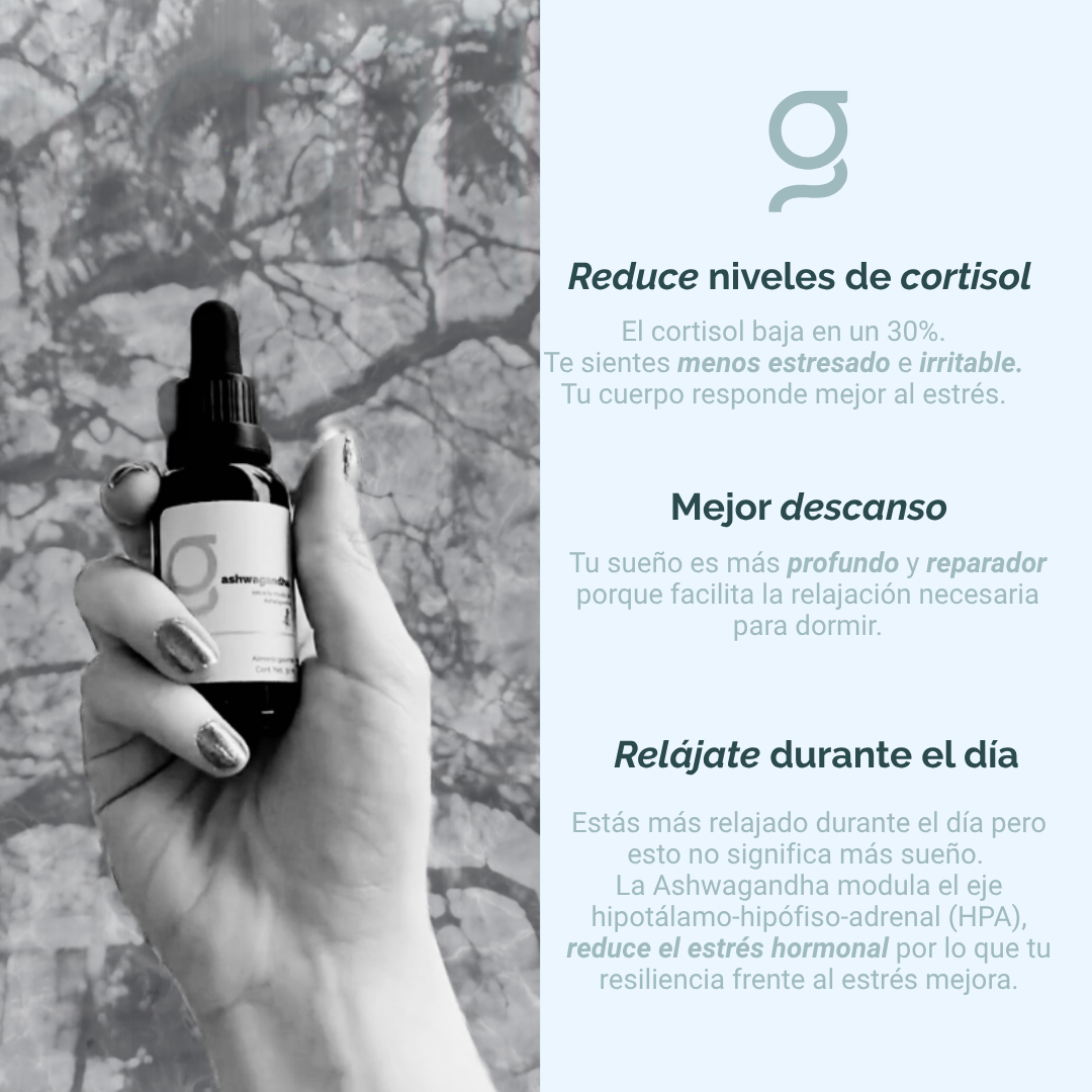 Extracto puro de Ashwagandha 30 ml 30 porciones 25mg witanólidos por porción