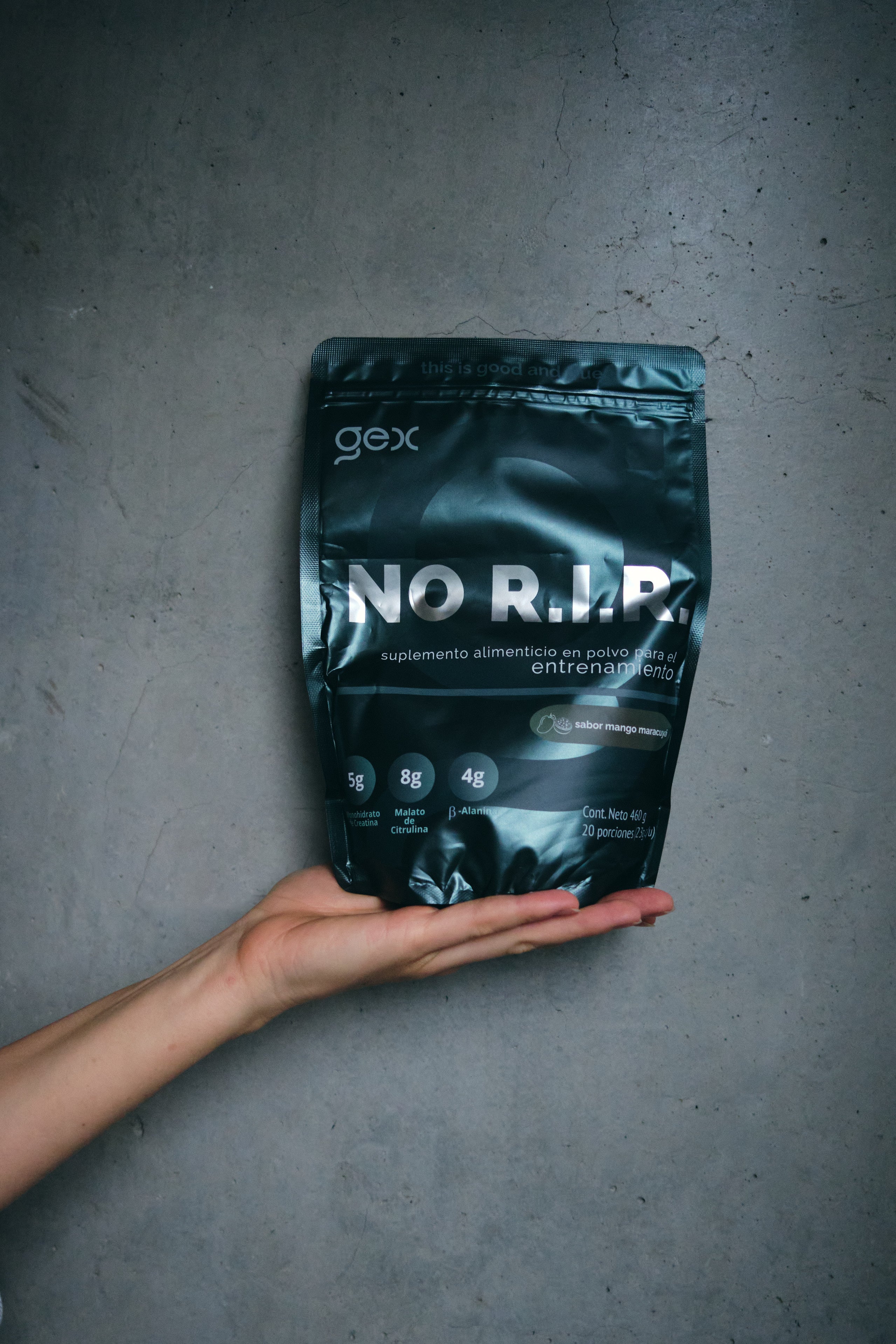 NO R.I.R. Pre workout Mango Maracuyá| Monohidrato de Creatina, Beta-Alanina, Malato de Citrulina, Rhodiola 20 porciones