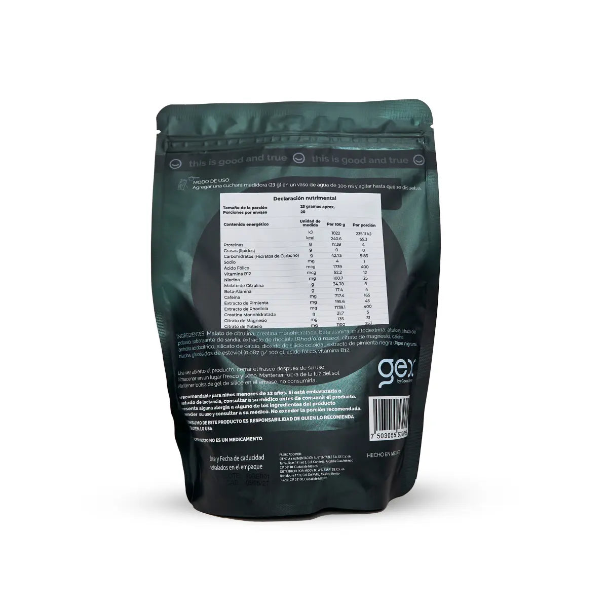 NO R.I.R. Pre workout Sandía| Monohidrato de Creatina, Beta-Alanina, Malato de Citrulina 20 dosis - Good Express mx