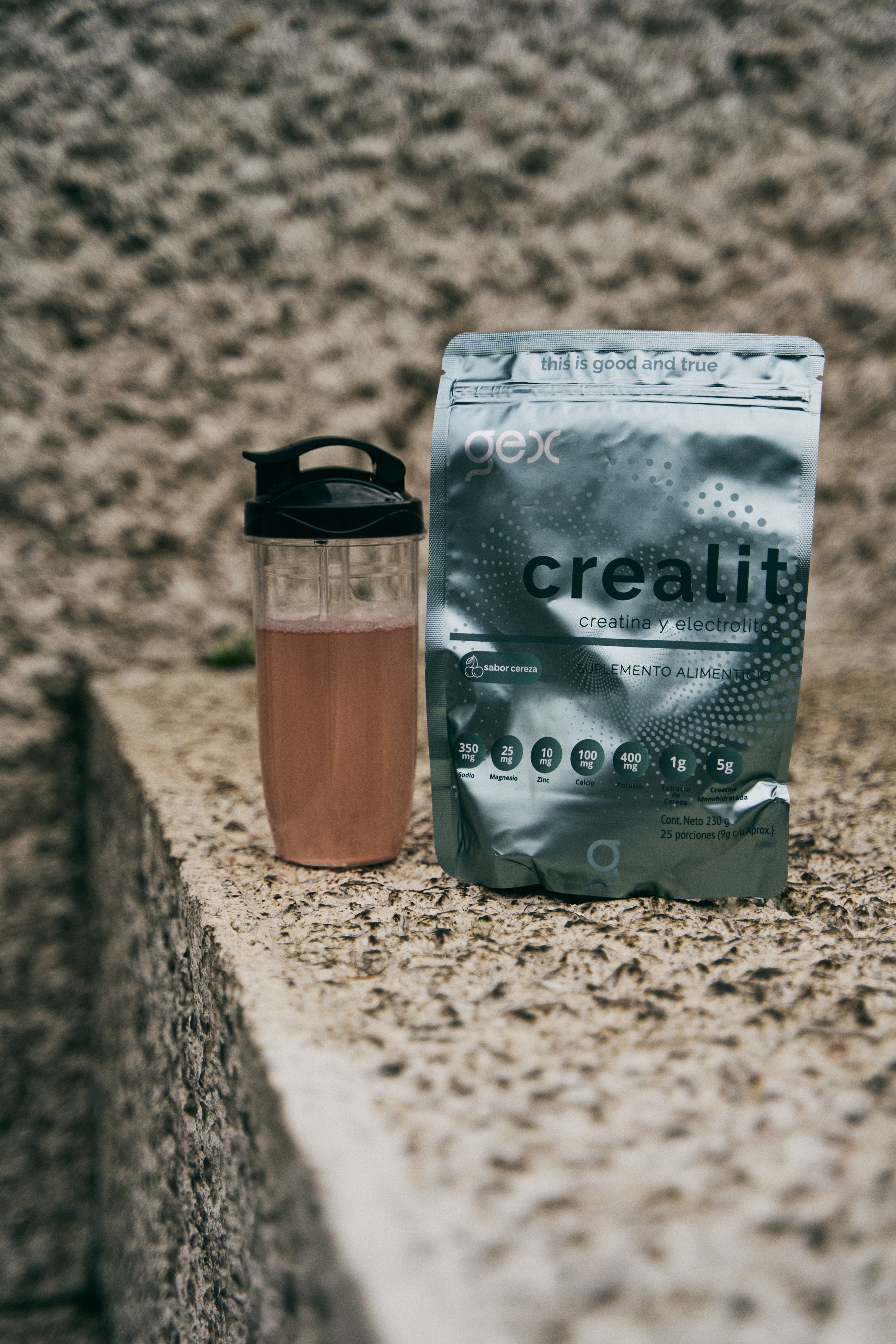 Crealit | Monohidrato de Creatina + electrolitos + bioflavonoides 25 porciones | sabor cereza