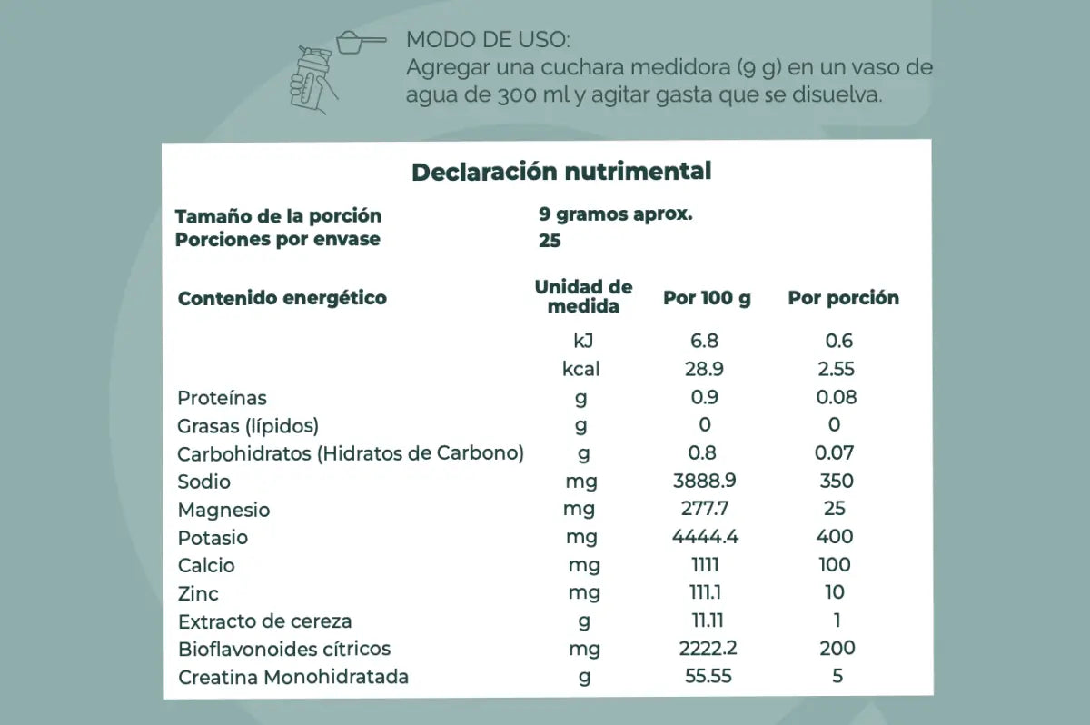 Crealit | Monohidrato de Creatina + electrolitos + bioflavonoides 25 porciones | sabor cereza - Good Express mx