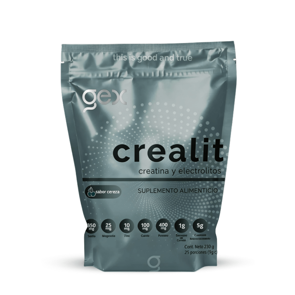 Crealit | Monohidrato de Creatina + electrolitos + bioflavonoides 25 porciones | sabor cereza - Good Express mx