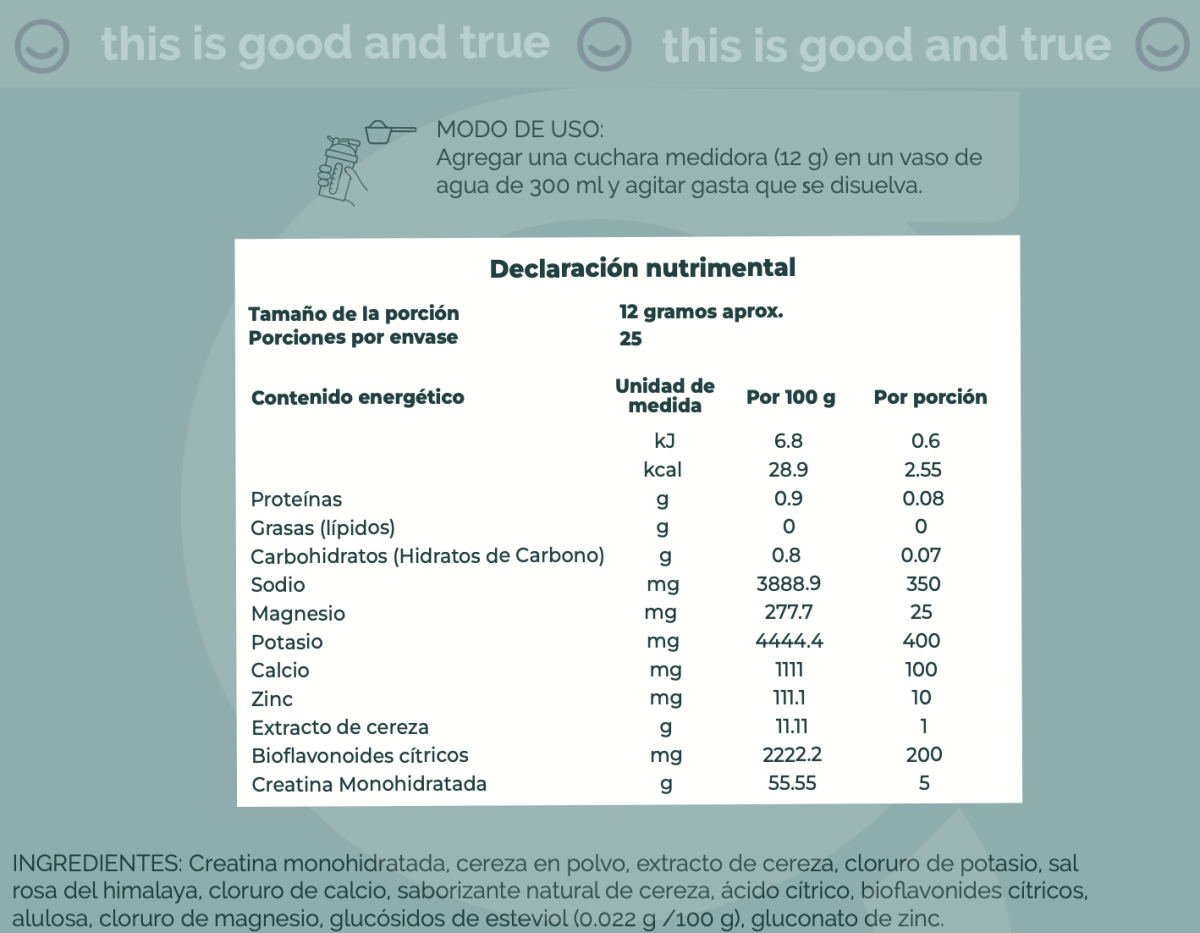 Crealit | Monohidrato de Creatina + electrolitos + bioflavonoides 25 porciones | sabor cereza - Good Express mx