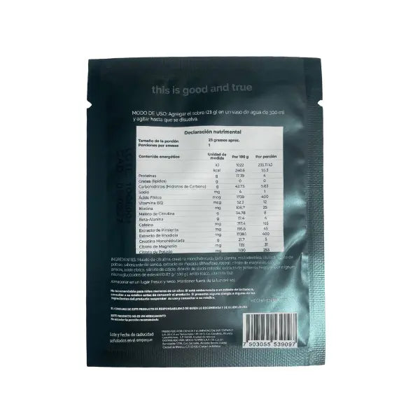 NO R.I.R. Sachet Pre workout Sandía| Monohidrato de Creatina, Beta-Alanina, Malato de Citrulina, Rhodiola 23g - Good Express mx
