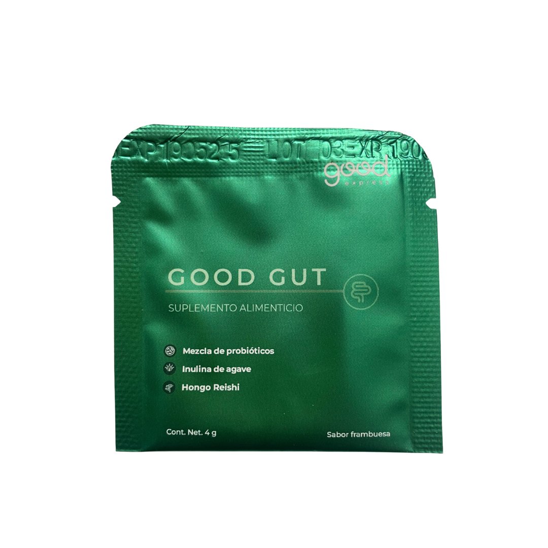 Sachet Good Gut - Prebióticos, probióticos y hongo Reishi 4 g - Good Express mx