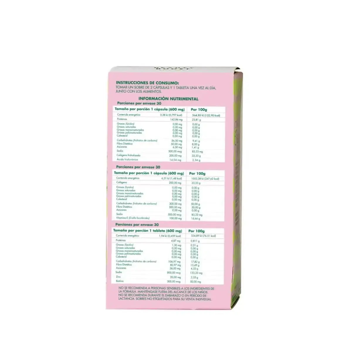 Colágeno hidrolizado, Ácido hialurónico, Biotina y Vitamina E - Pill Mix PINK - Good Express mx