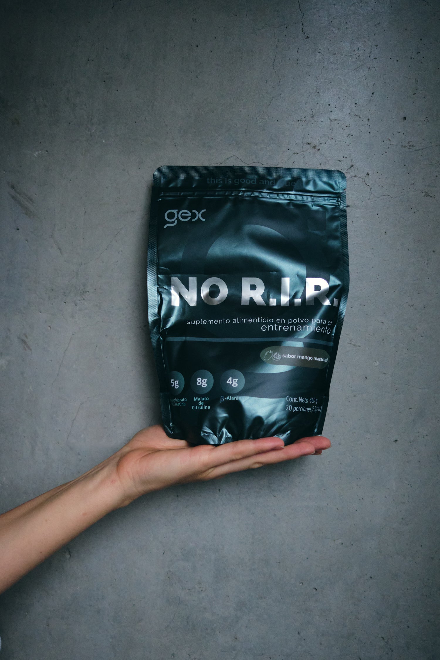 NO R.I.R. Pre workout Mango Maracuyá| Monohidrato de Creatina, Beta-Alanina, Malato de Citrulina, Rhodiola 20 porciones