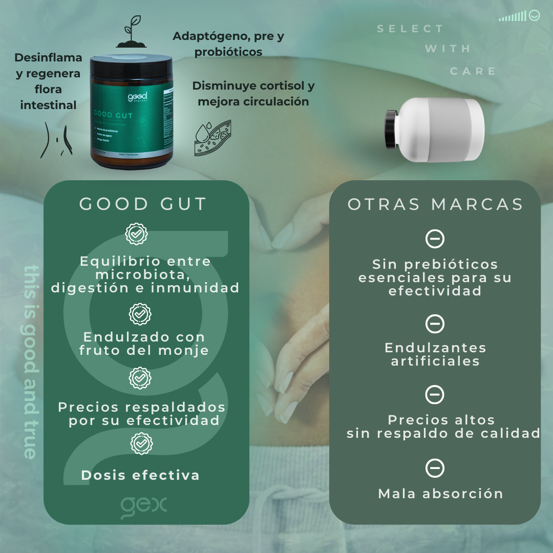 Good Gut- Prebióticos, probióticos y hongo Reishi
