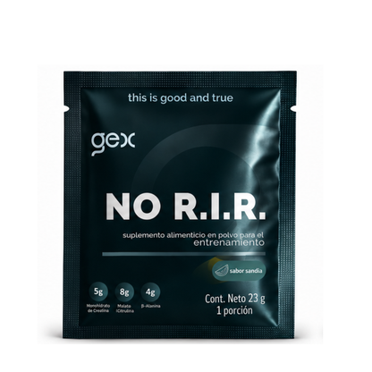 NO R.I.R. Sachet  Pre workout Sandía| Monohidrato de Creatina, Beta-Alanina, Malato de Citrulina, Rhodiola 23g