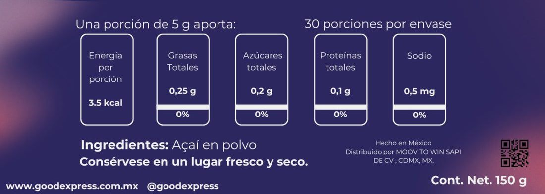 Açaí en polvo Superfood 150 g Good Express - Good Express mx