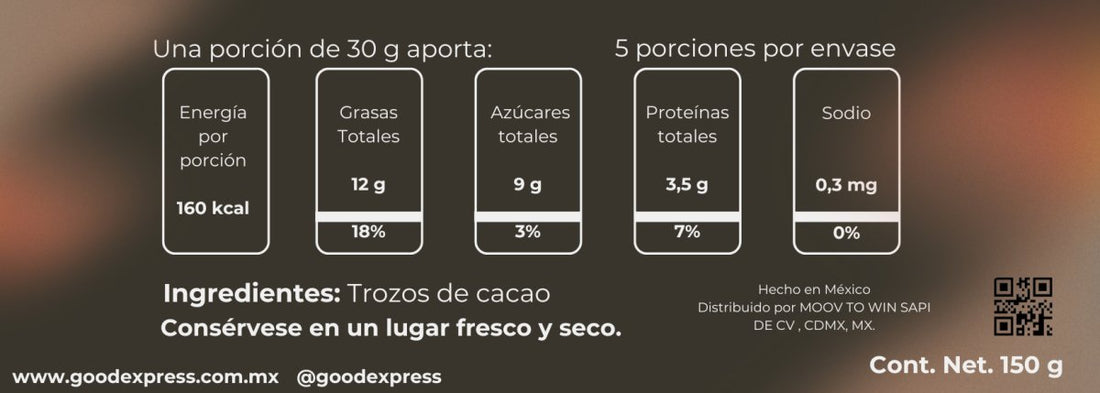 Cacao nibs Superfood 150 g Good Express - Good Express mx