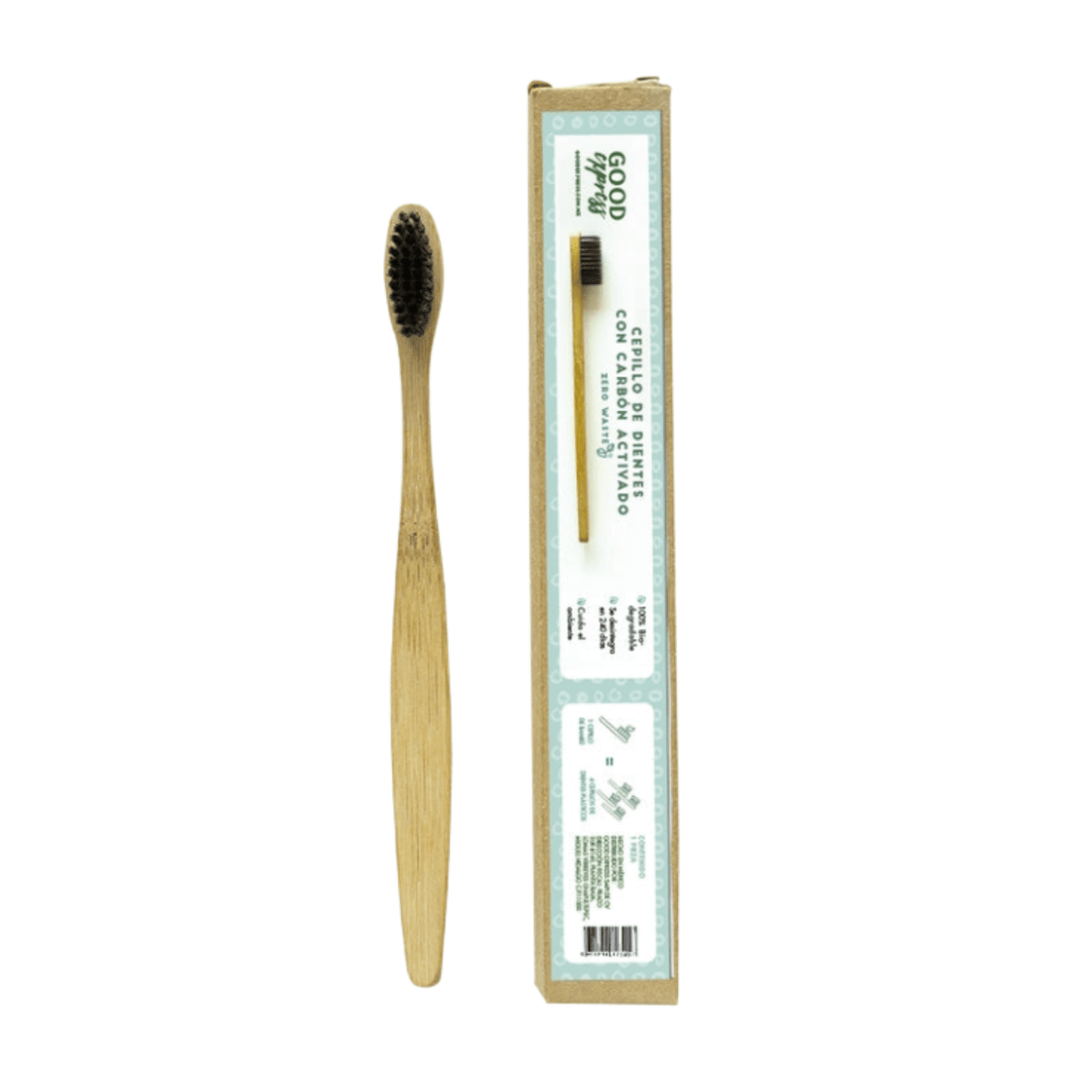 Cepillo de dientes Bambú + carbón activado - Good Express mx