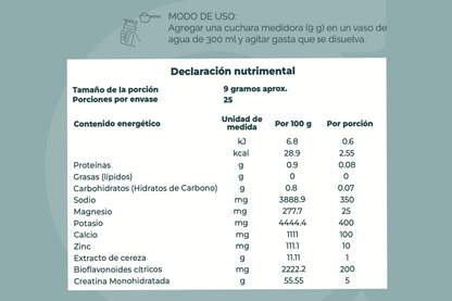 Crealit | Monohidrato de Creatina + electrolitos + bioflavonoides 25 porciones | sabor cereza - Good Express mx