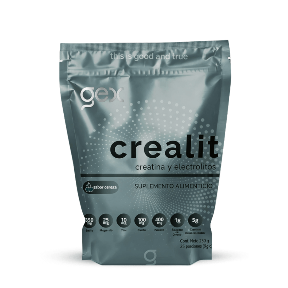 Crealit | Monohidrato de Creatina + electrolitos + bioflavonoides 25 porciones | sabor cereza - Good Express mx