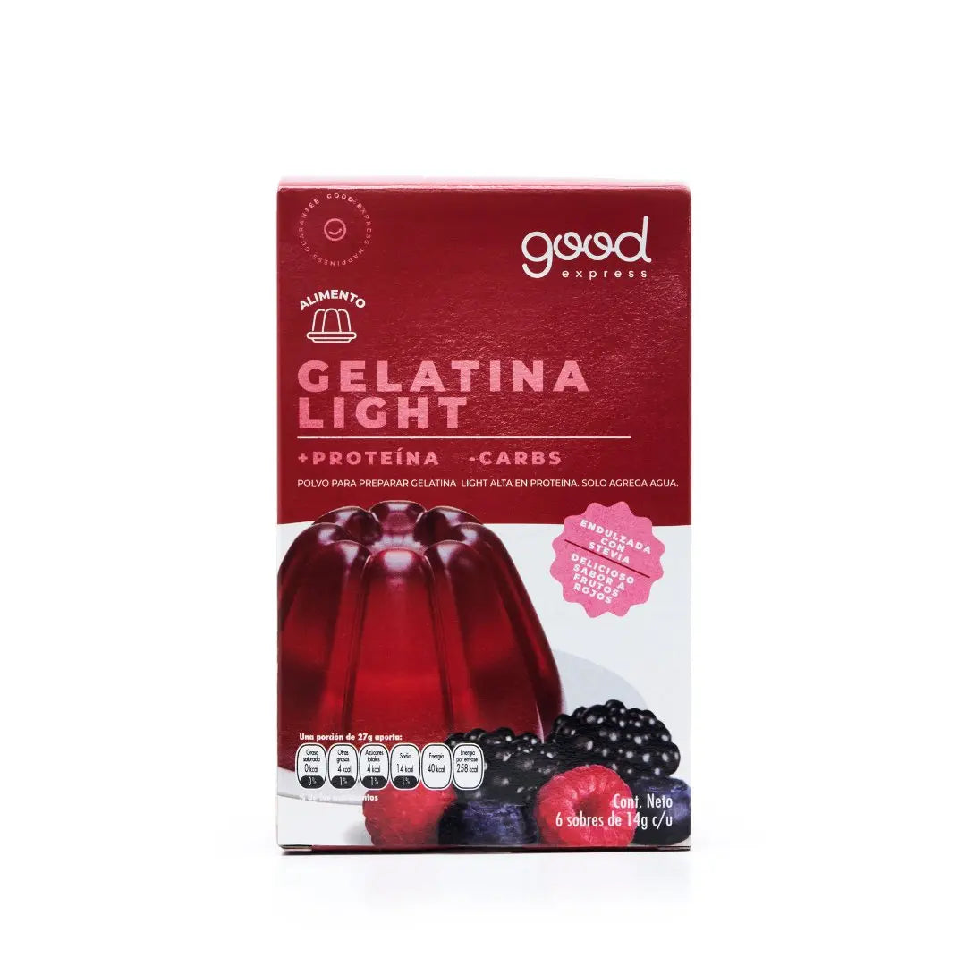 Gelatina 9g proteína baja en carbohitrados 6 porciones - Good Express mx