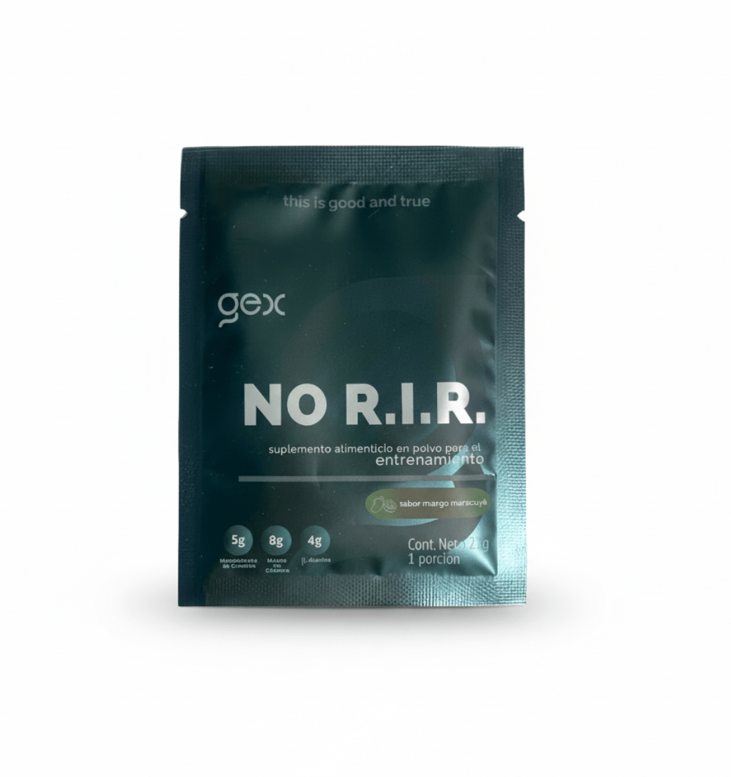 NO R.I.R. Sachet Pre workout Mango Maracuyá| Monohidrato de Creatina, Beta-Alanina, Malato de Citrulina, Rhodiola 23 g