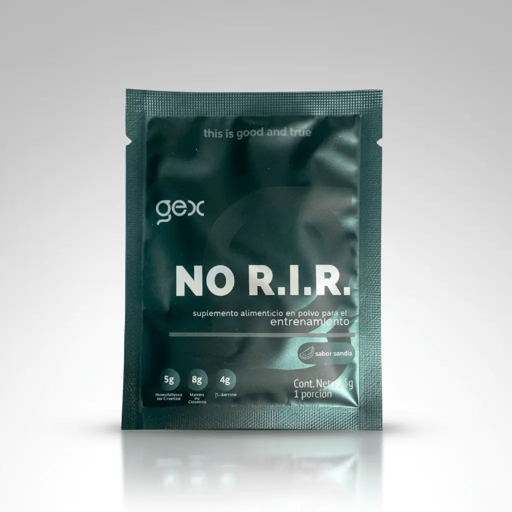 NO R.I.R. Sachet Pre workout Sandía| Monohidrato de Creatina, Beta-Alanina, Malato de Citrulina, Rhodiola 23g - Good Express mx