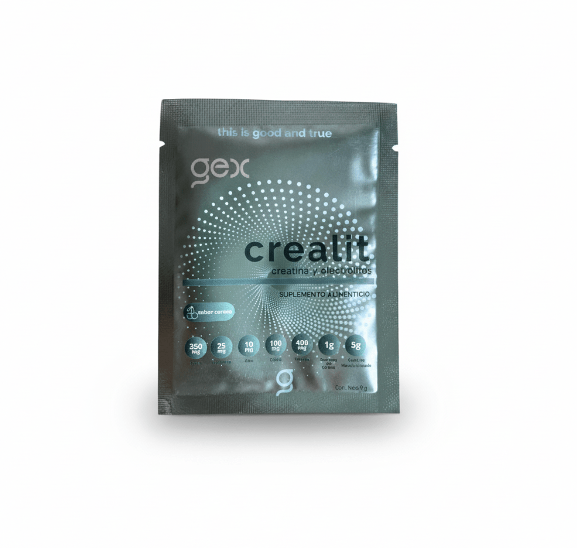 Sachet Crealit | Monohidrato de Creatina + electrolitos + bioflavonoides 25 porciones | sabor cereza - Good Express mx