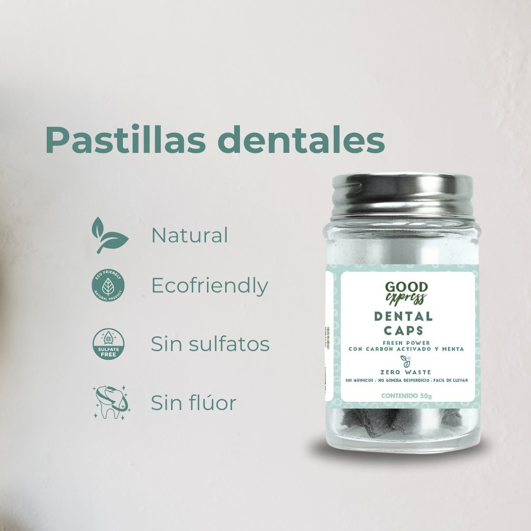 Pastillas dentales de bicarbonato de sodio, carbón activado y caolín - Good Express mx