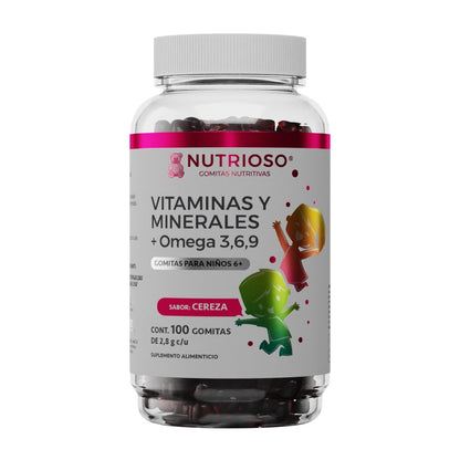 Nutrioso Vitaminas y Minerales + Omega 3-6-9 100 Gomitas