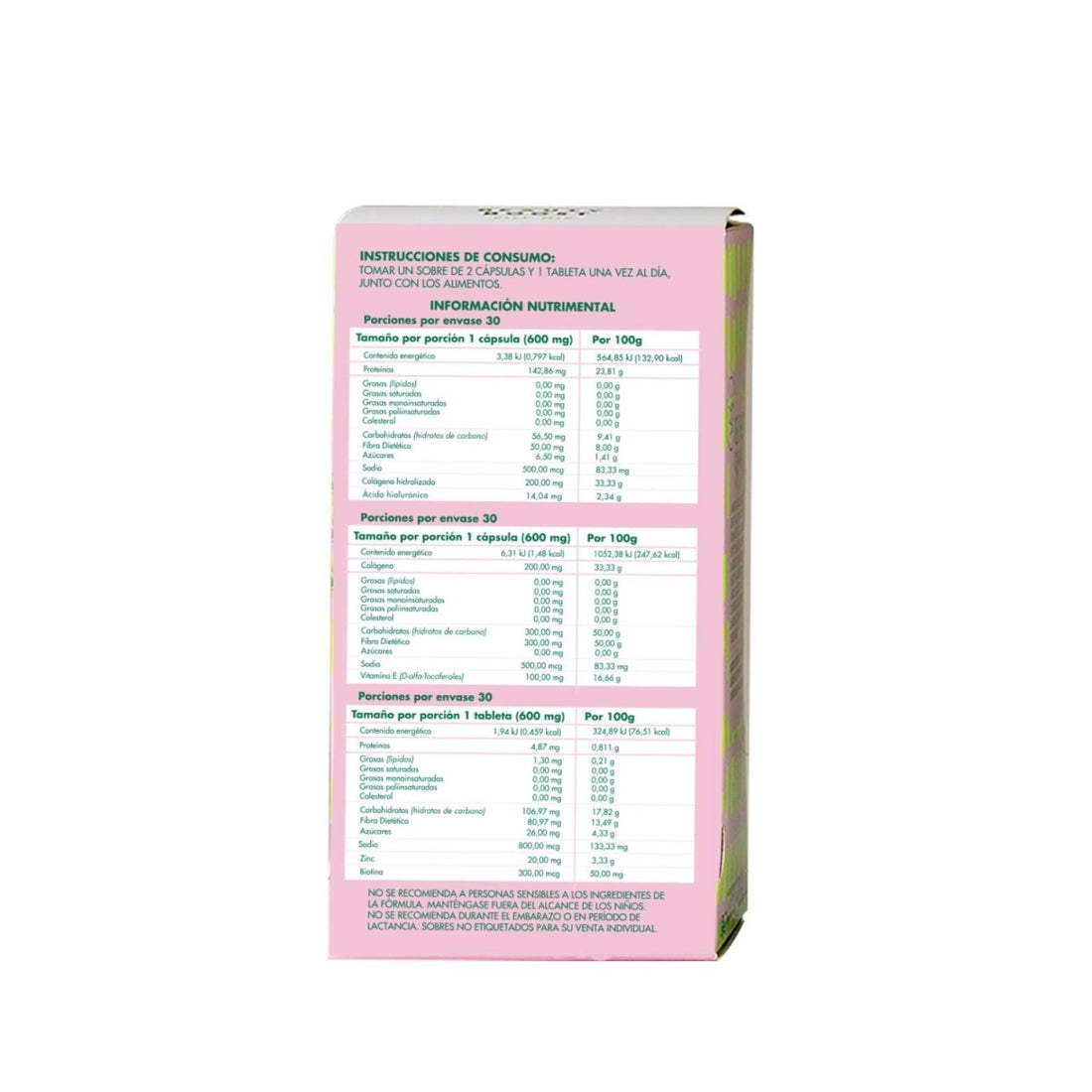 Colágeno hidrolizado, Ácido hialurónico, Biotina y Vitamina E - Pill Mix PINK - Good Express mx